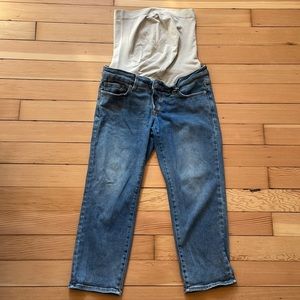 BLANQI - sunfade wash maternity belly support straight crop jeans size 14